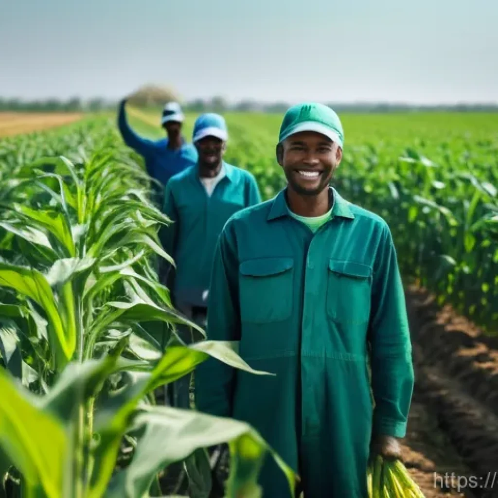 유전자변형작물 GMO  안전성 - **Prompt:** A vibrant, sun-drenched agricultural field stretches to the horizon, filled with robust,...