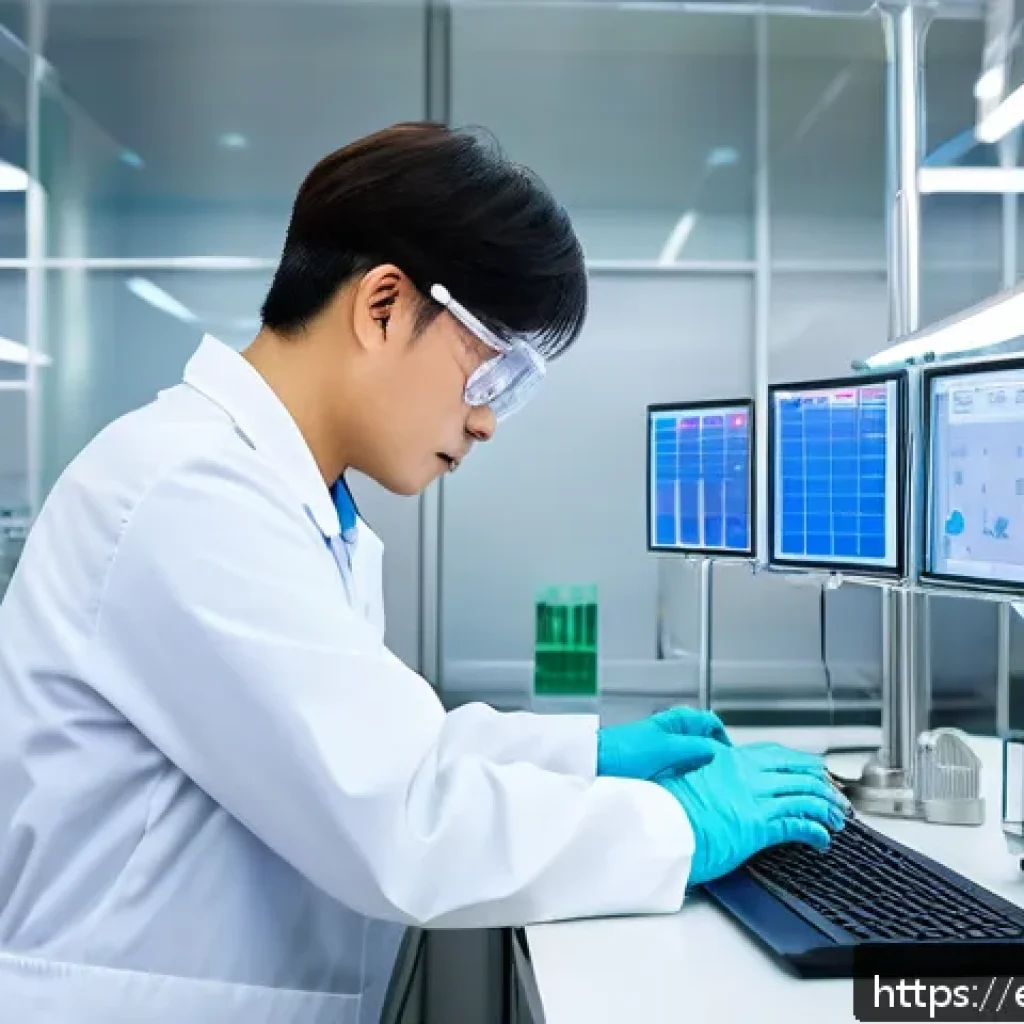 바이오리액터와 산업 생명공학 - A high-tech sustainable bioreactor laboratory scene in South Korea, featuring advanced cell culture ...